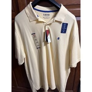 NWT Izod 3XBT Yellow The Advantage  Polo Stretch Upf 15 Sun Control Pre Shrunk